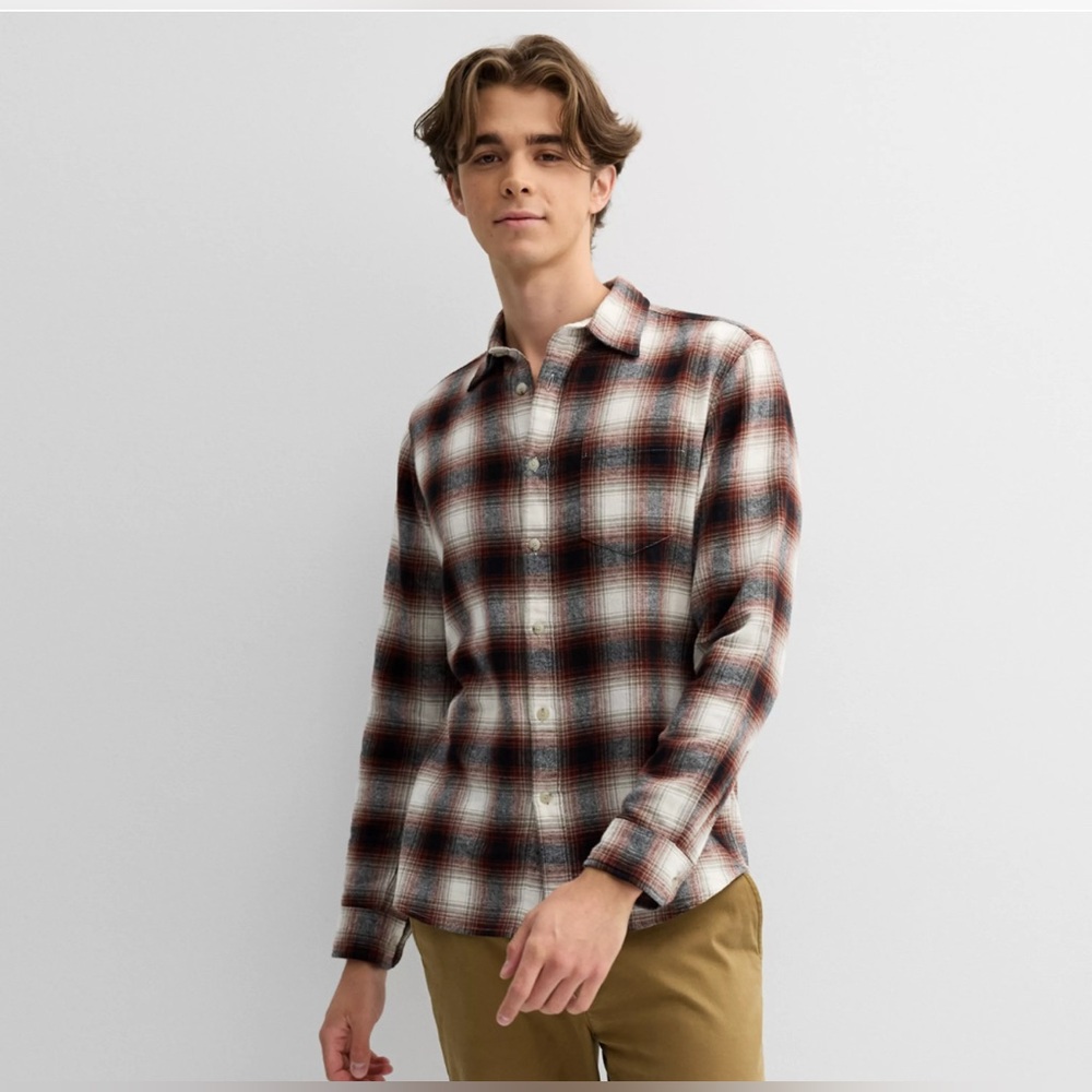 New Kohls Sonoma Men's super soft plaid flannel button down Mens XXL